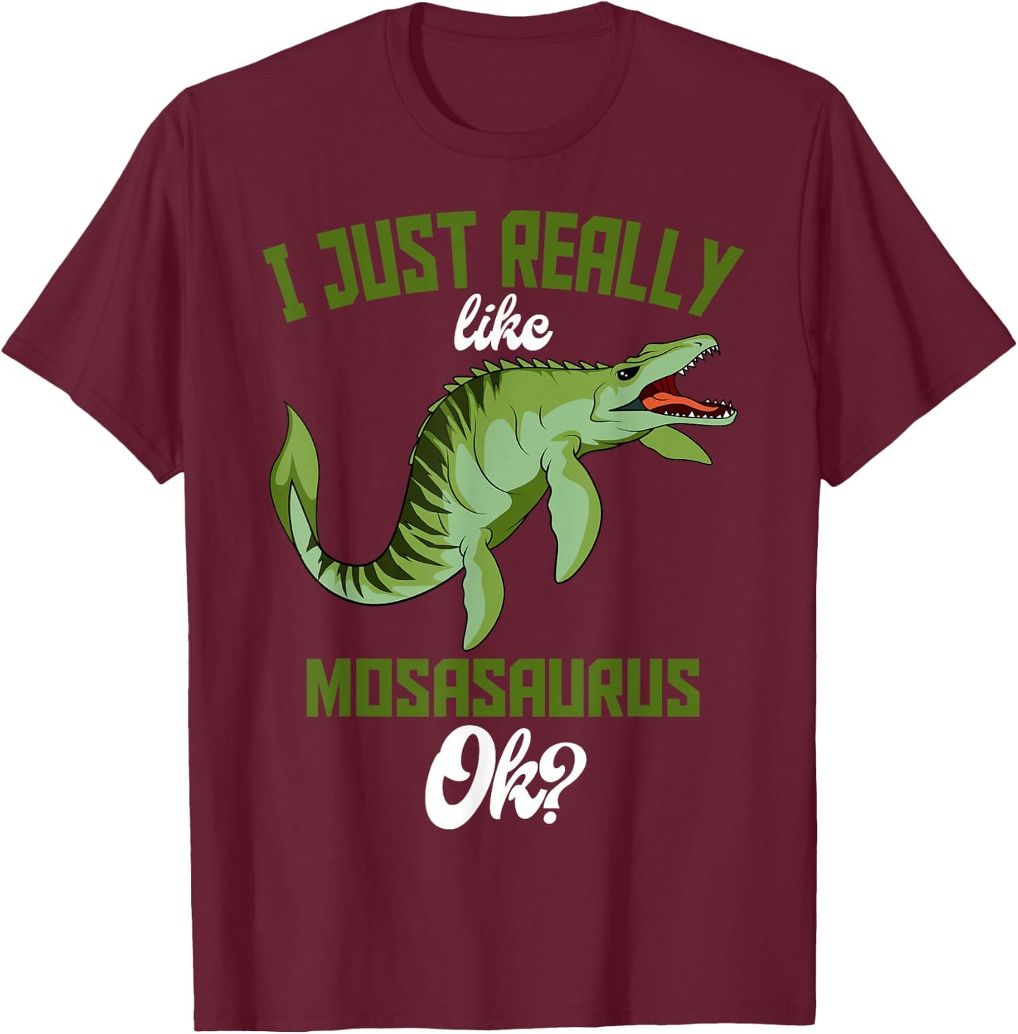 Mosasaurus Prehistoric Aquatic Dinosaur Paleontologist T-Shirt - T-Shirt | Maroon