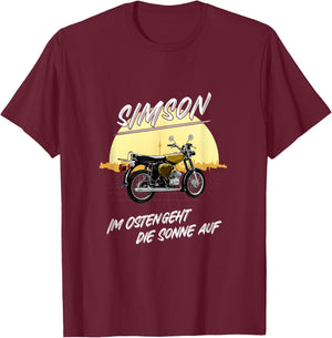 Simson Im Osten geht die Sonne auf , black T-Shirt - T-Shirt | Maroon
