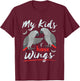 African Grey Parrot Mom Dad Cute Pet Bird My Kids Have Wings T-Shirt - T-Shirt | Maroon