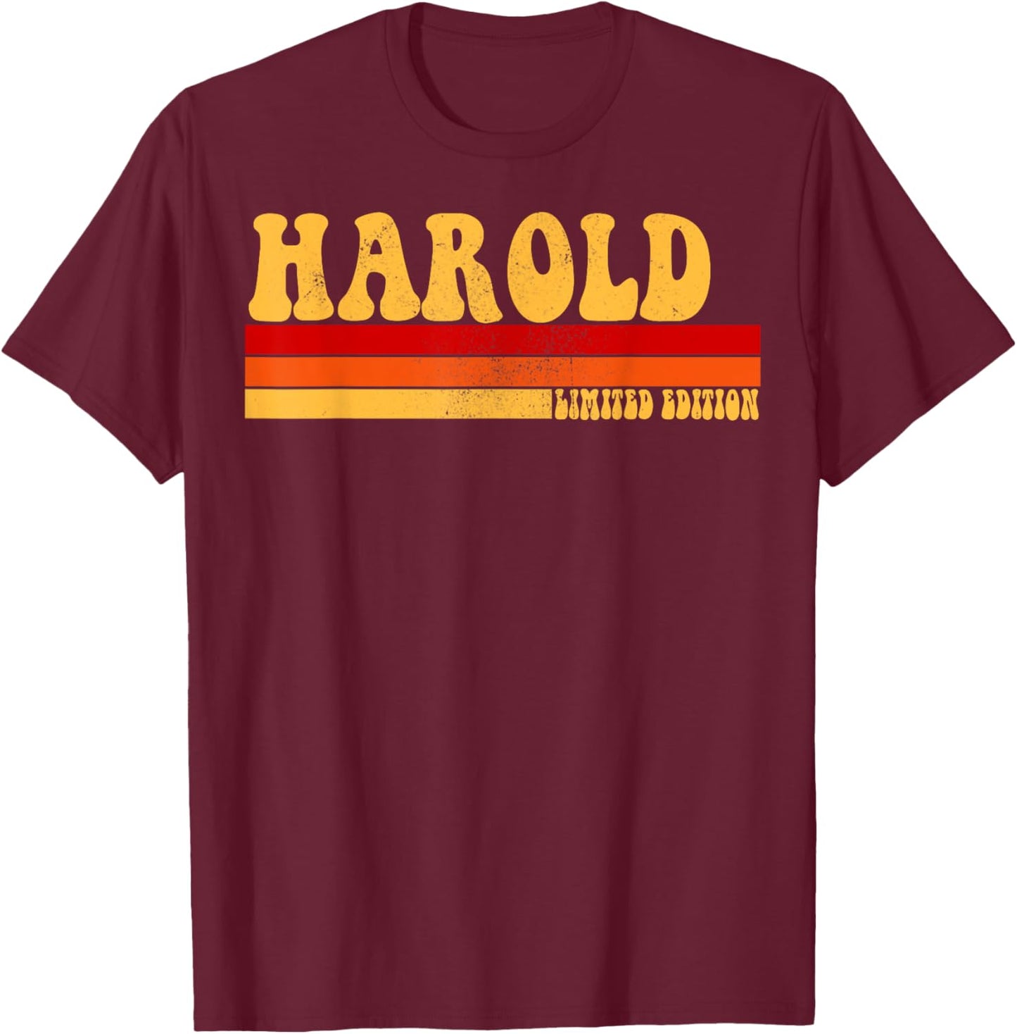 HAROLD Name Personalized Idea Men Retro Vintage HAROLD T-Shirt - T-Shirt | Maroon