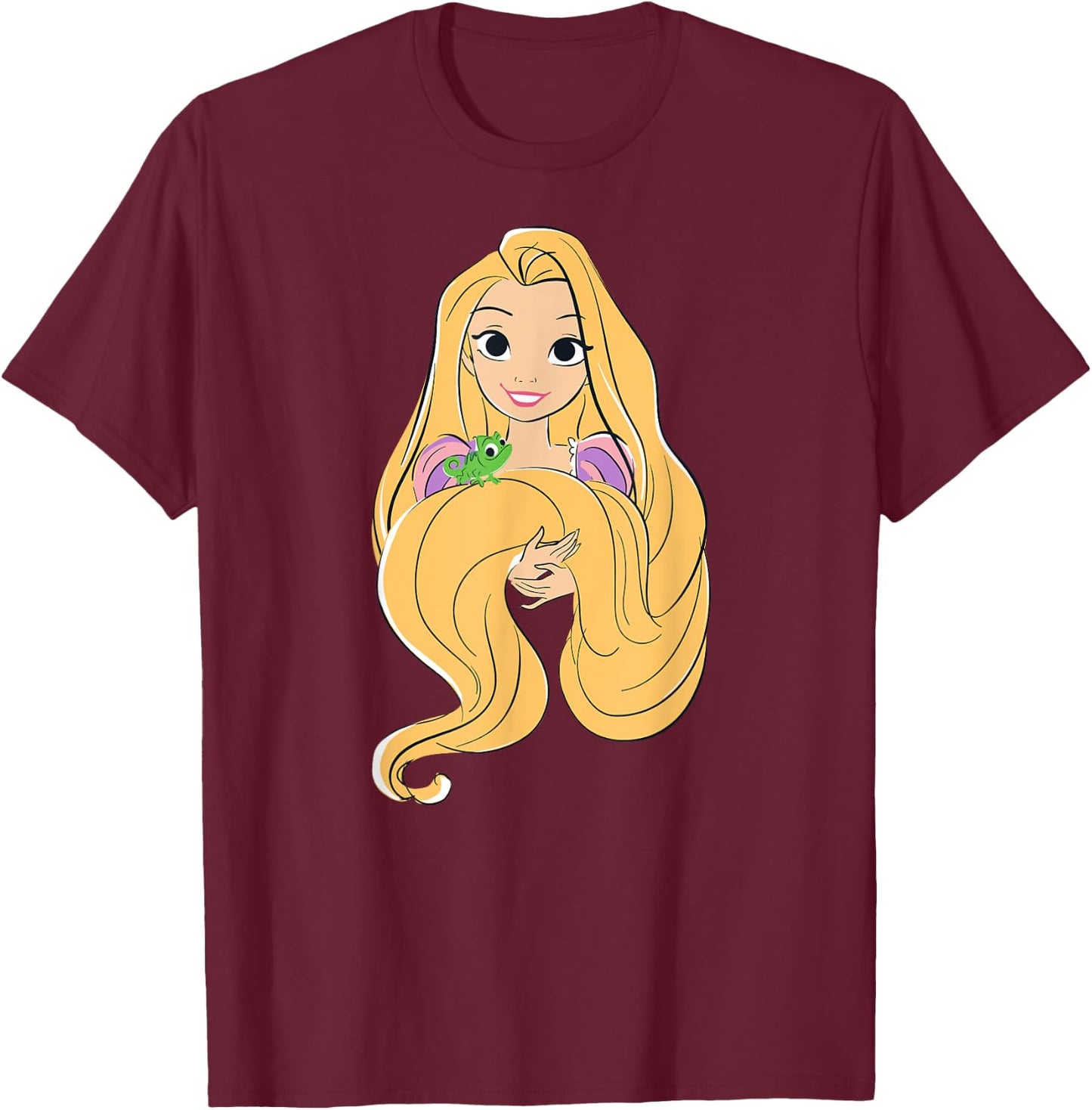 Princess Rapunzel , Black, S T-Shirt - T-Shirt | Maroon