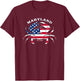 Blue Crab Maryland Novelty Patriotic USA American Flag Pride T-Shirt - T-Shirt | Maroon