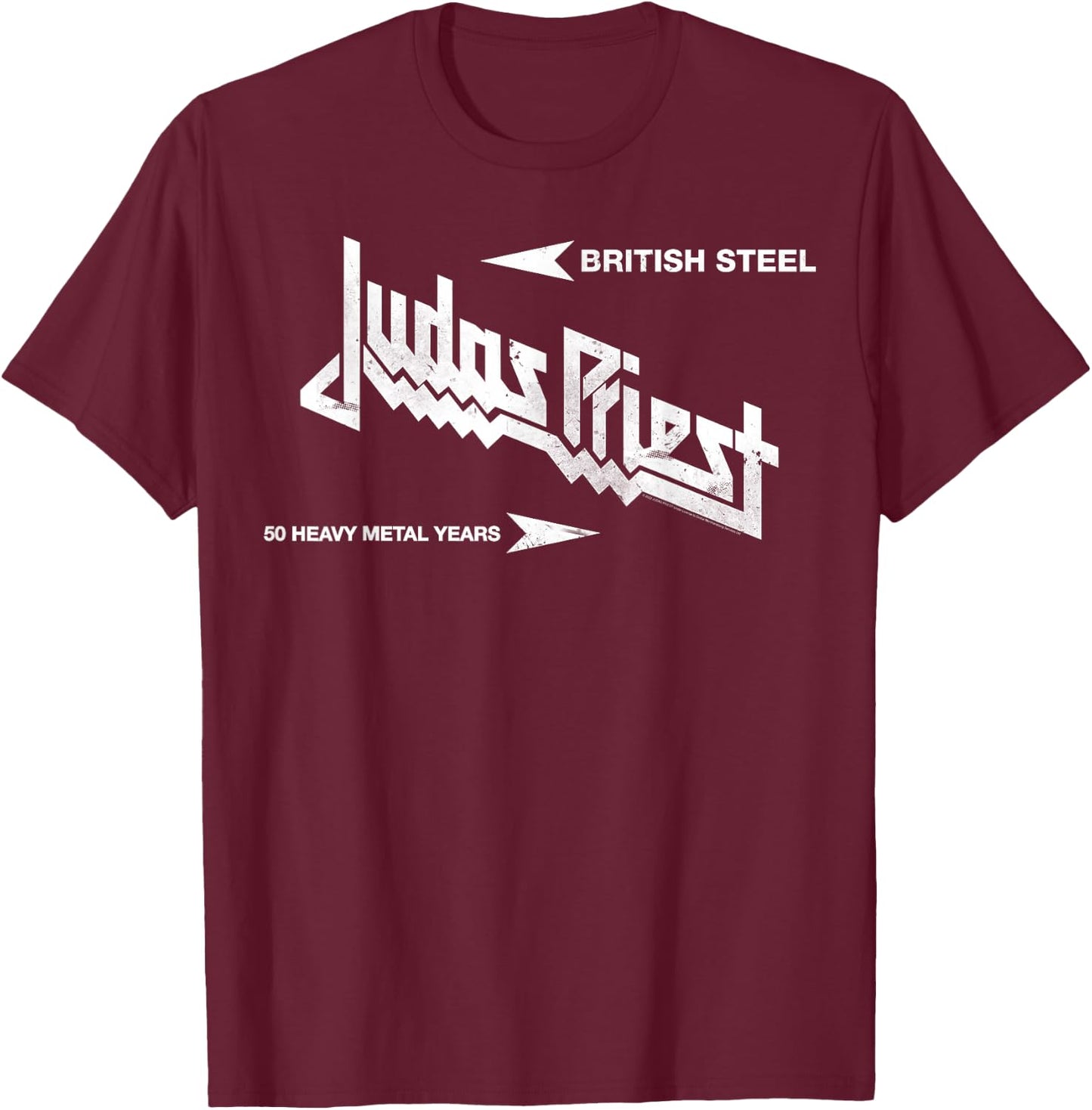Judas Priest British Steel Olive , Green, s T-Shirt - T-Shirt | Maroon
