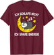 Ich Schlafe Nicht Ich Spare Energy Sleep Penguin Nightdress , black T-Shirt - T-Shirt | Maroon
