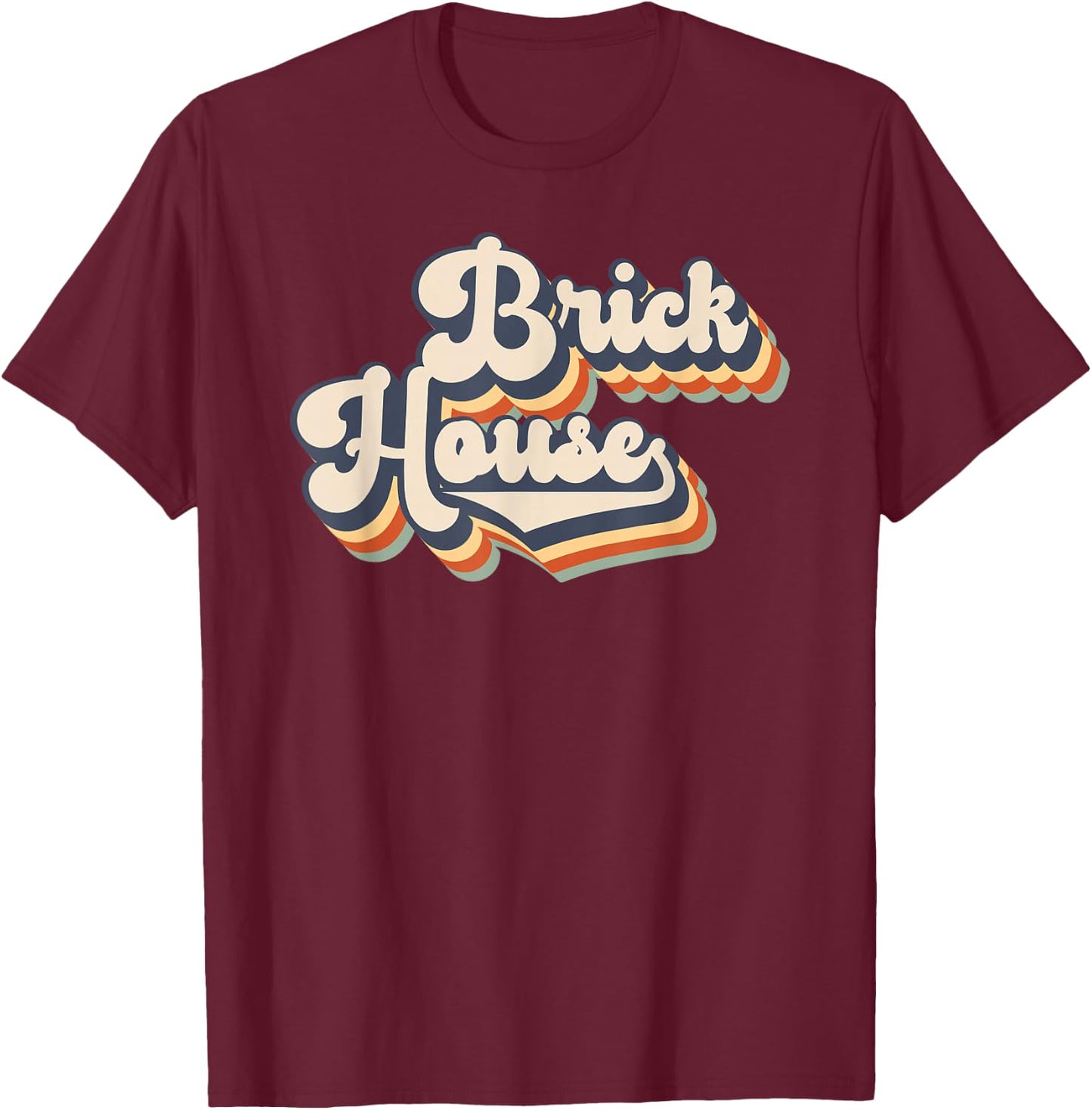 Retro 70's Vintage Style Brick House T-Shirt - T-Shirt | Maroon