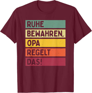 with German Text in Retro Colours [German Language], black T-Shirt - T-Shirt | Maroon