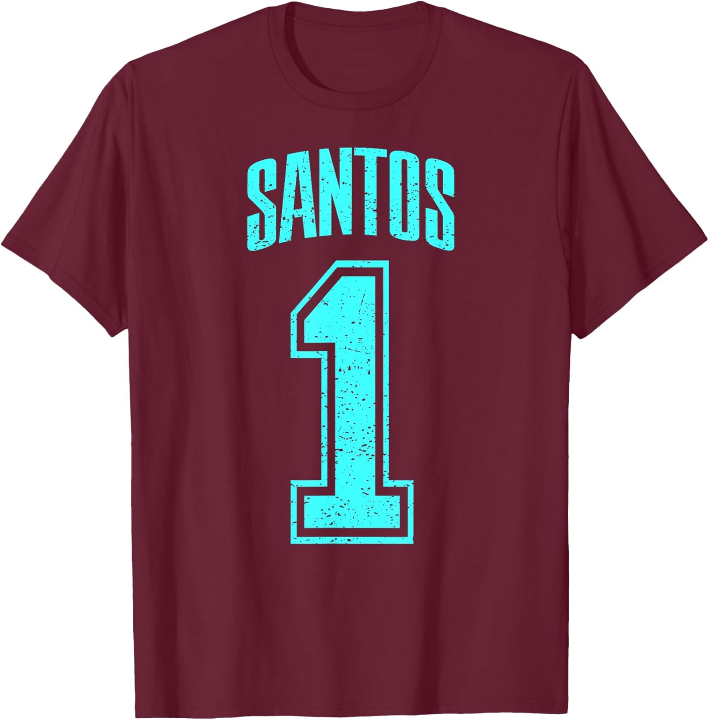 Santos Supporter Number 1 Biggest Fan , black T-Shirt - T-Shirt | Maroon