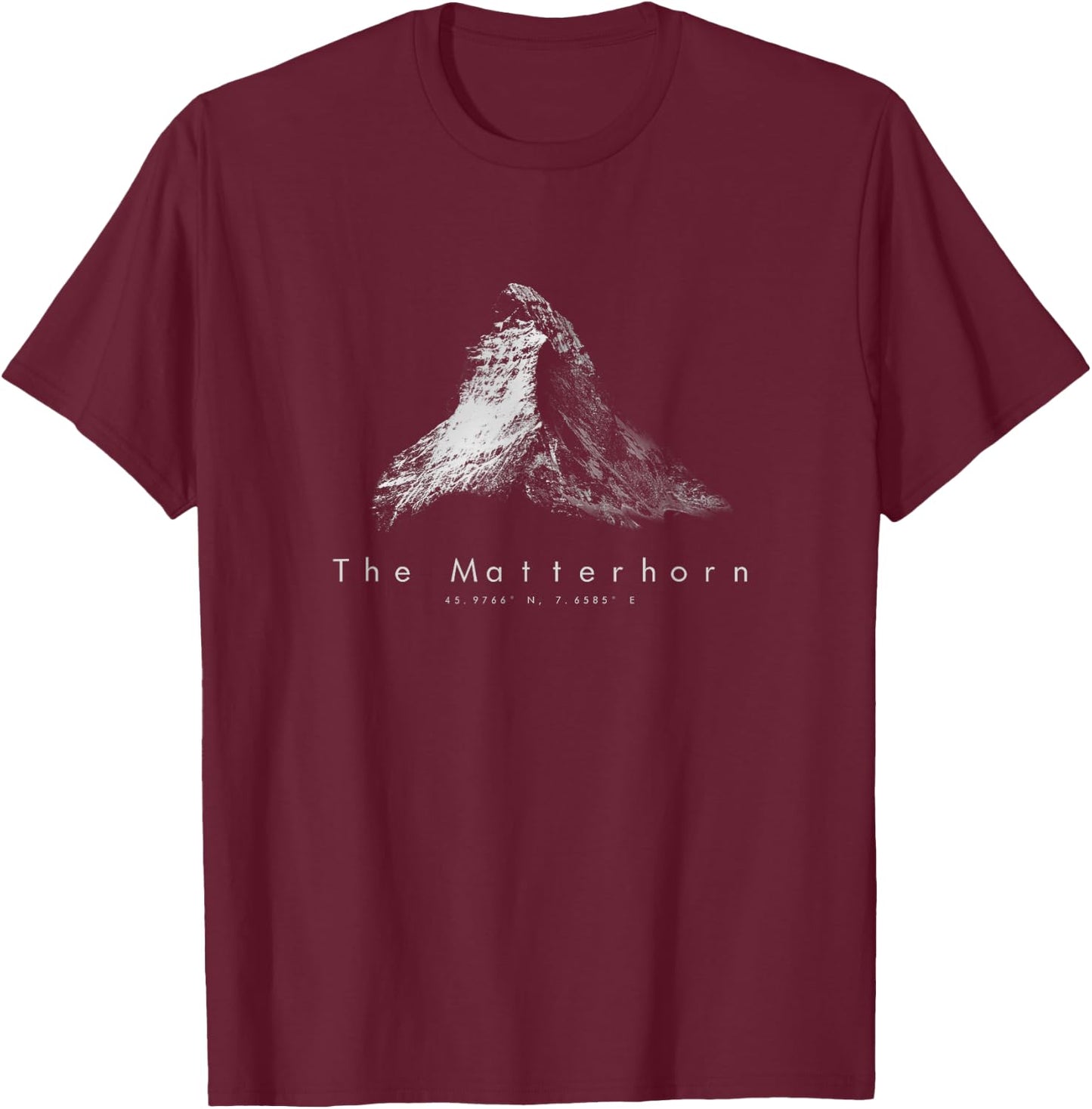 Minimalistisches Matterhorn T-Shirt - T-Shirt | Maroon