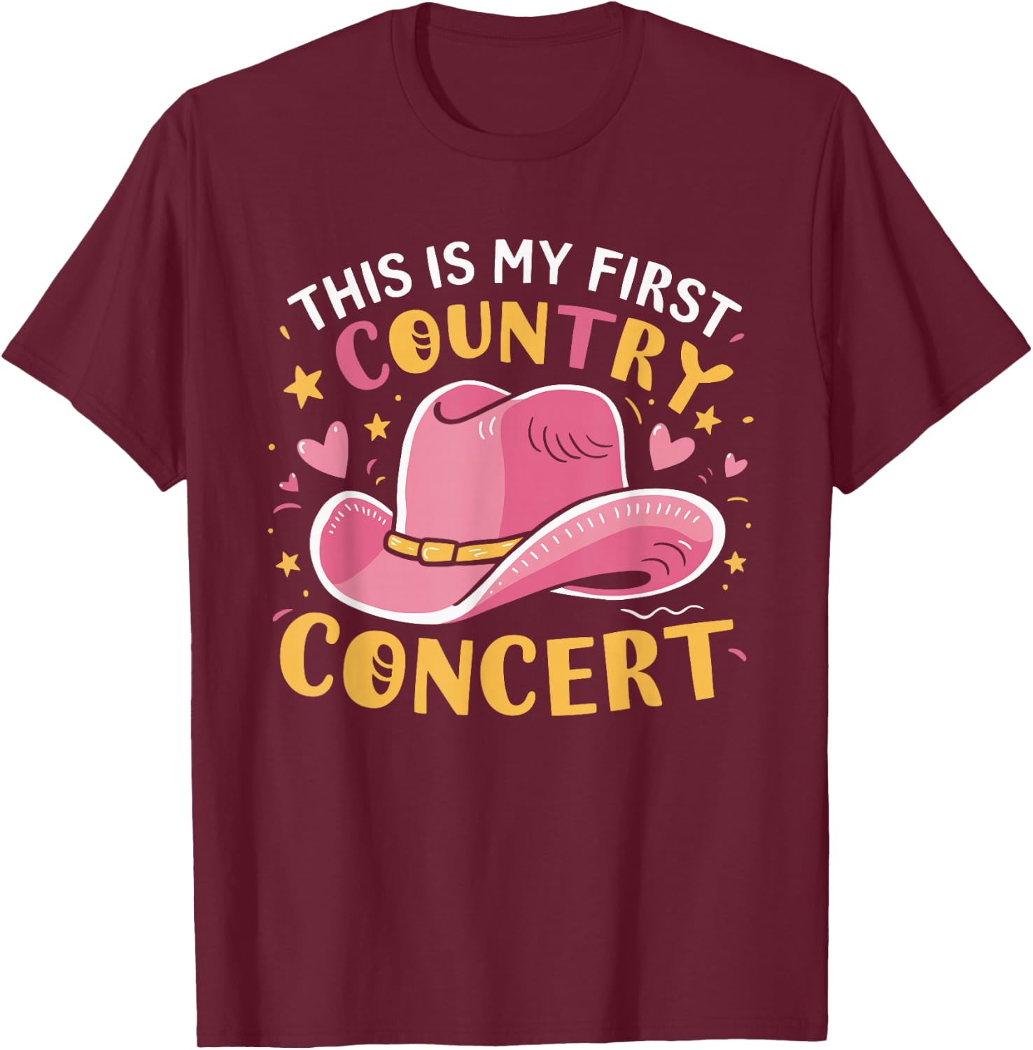 This Is My First Country Concert T-Shirt - T-Shirt | Maroon