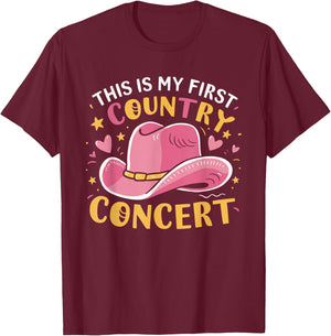 This Is My First Country Concert T-Shirt - T-Shirt | Maroon