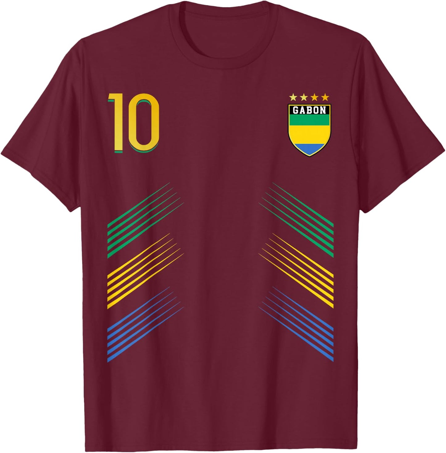 Gabon Flag Gabonian Pride Lovers T-Shirt - T-Shirt | Maroon
