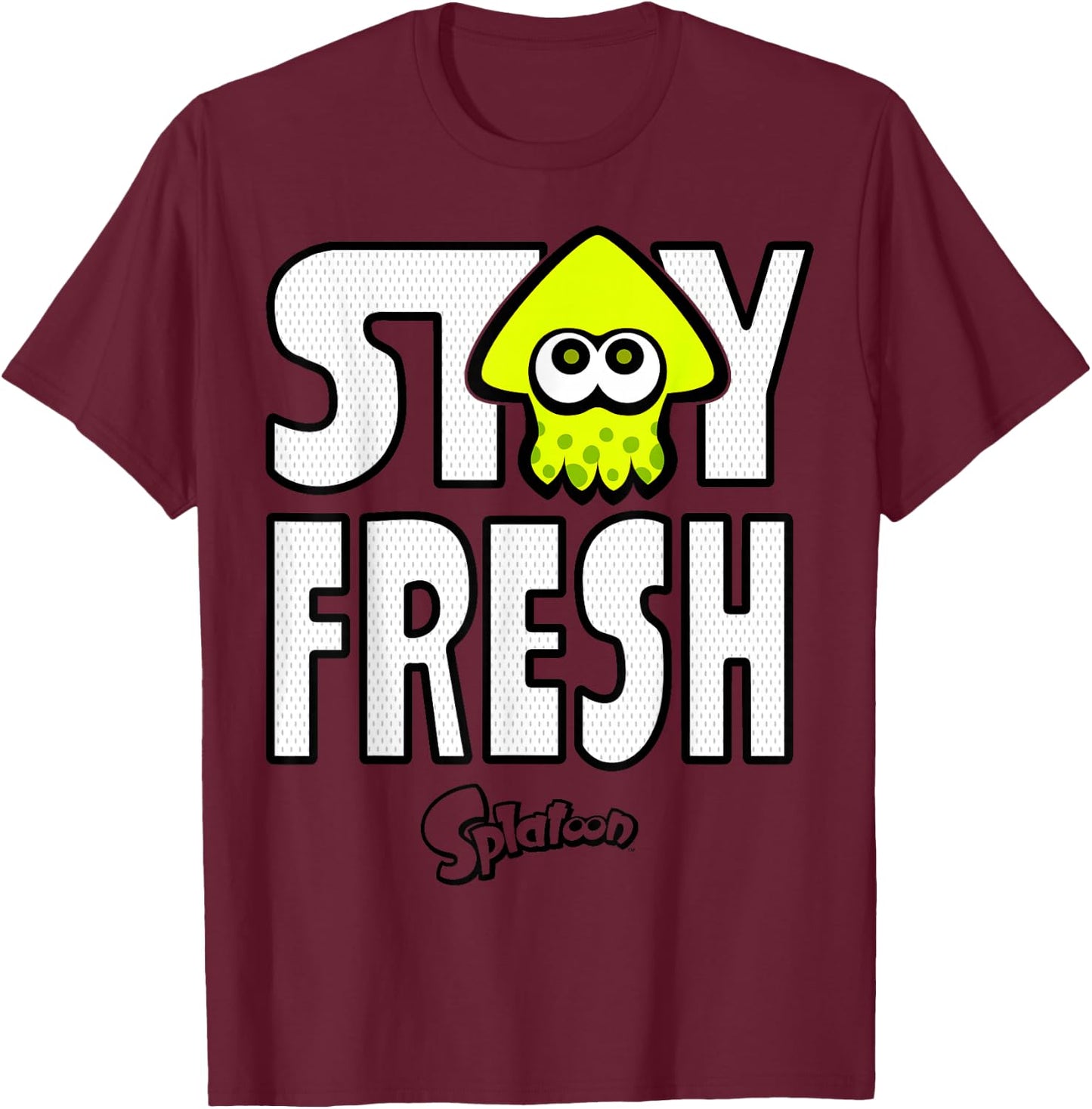 Nintendo Splatoon Neon Stay Fresh Graphic T-Shirt - T-Shirt | Maroon