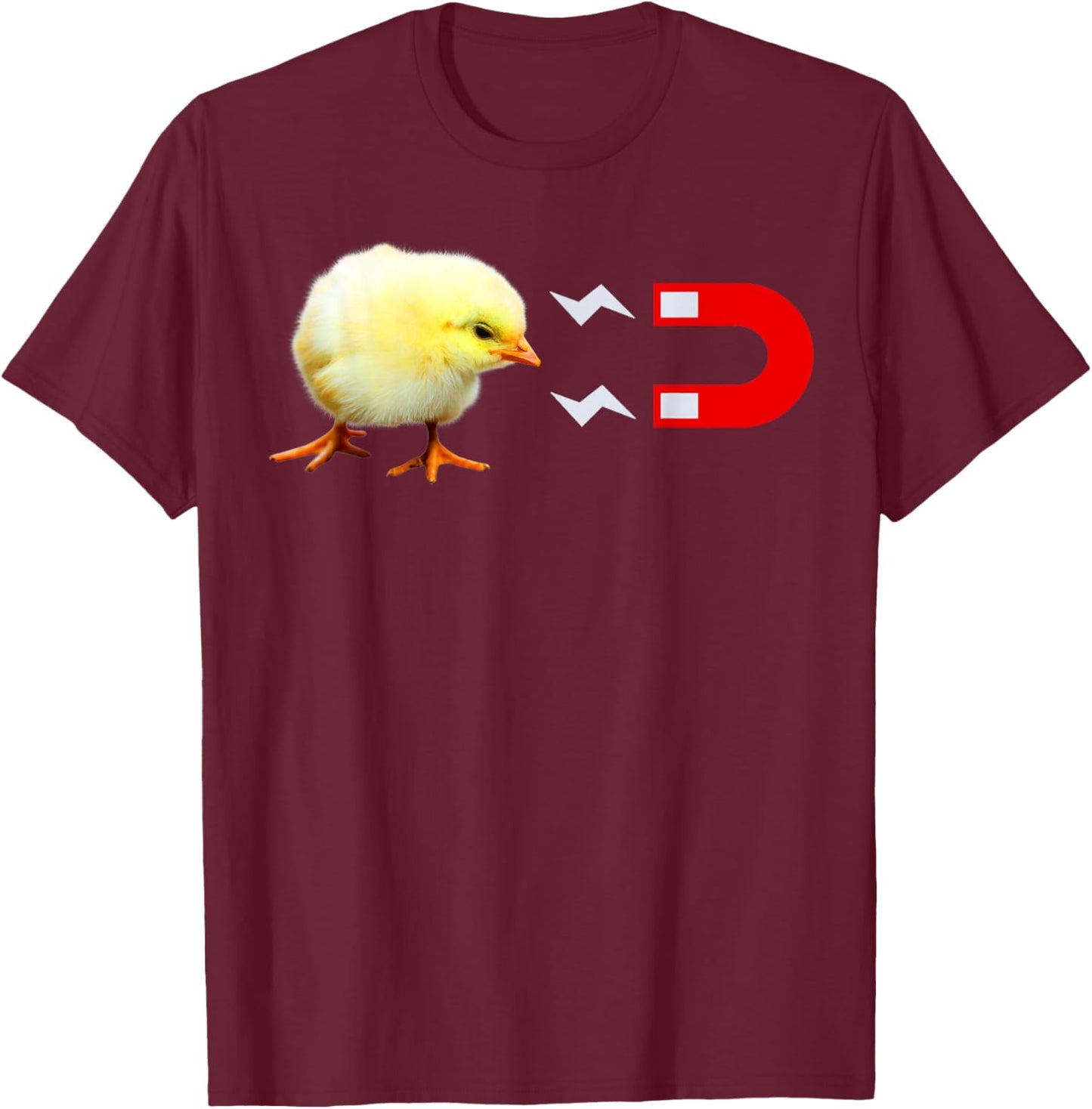 Chick Magnet, Baby Chicken Men's Funny Shirt T-Shirt - T-Shirt | Maroon