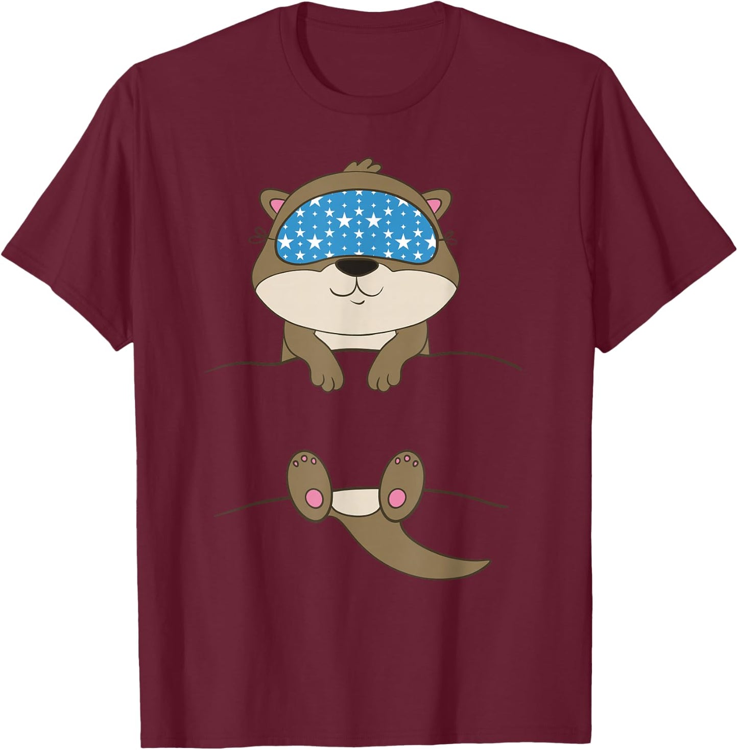 Snooring Napping Otter Shirt Official Sleeping Otter T-Shirt - T-Shirt | Maroon