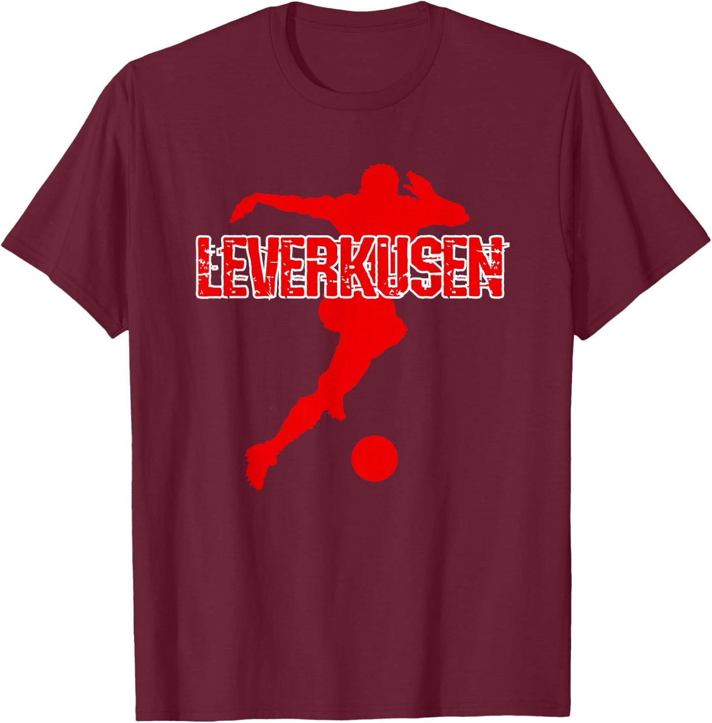Football Kicken Club Leverkusen Fan Home Westphalia , black T-Shirt - T-Shirt | Maroon