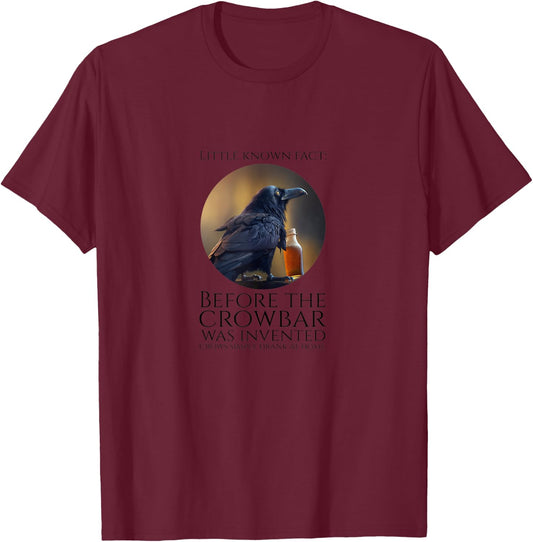 Beer Lover - Crowbar - Funny Beer Drinking Crow Meme T-Shirt - T-Shirt | Maroon