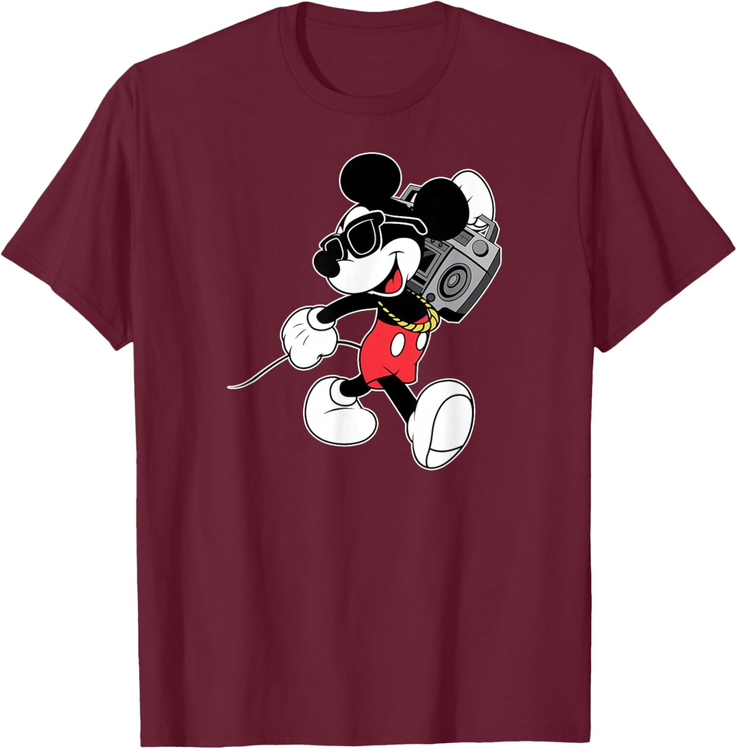 Disney - Mickey Mouse Boombox T-Shirt - T-Shirt | Maroon