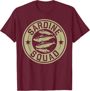 Sardine Lover Sardine Squad Food Festival Sardine T-Shirt - T-Shirt | Maroon