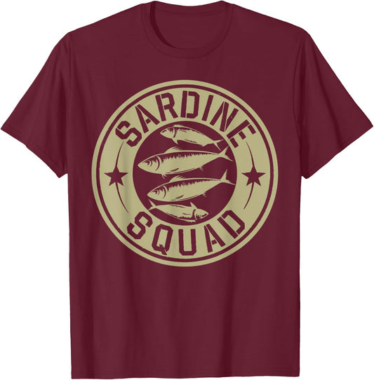 Sardine Lover Sardine Squad Food Festival Sardine T-Shirt - T-Shirt | Maroon