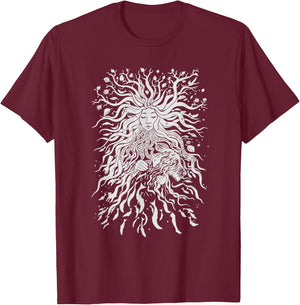 Rebel Goddess t-léine Irish River Boyne Goddess Bóinn T-Shirt - T-Shirt | Maroon
