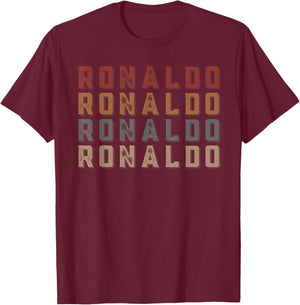 Vintage Ronaldo First Name Funny Love Heart Ronaldo Grunge T-Shirt - T-Shirt | Maroon