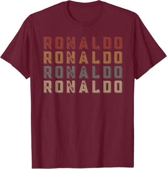 Vintage Ronaldo First Name Funny Love Heart Ronaldo Grunge T-Shirt - T-Shirt | Maroon