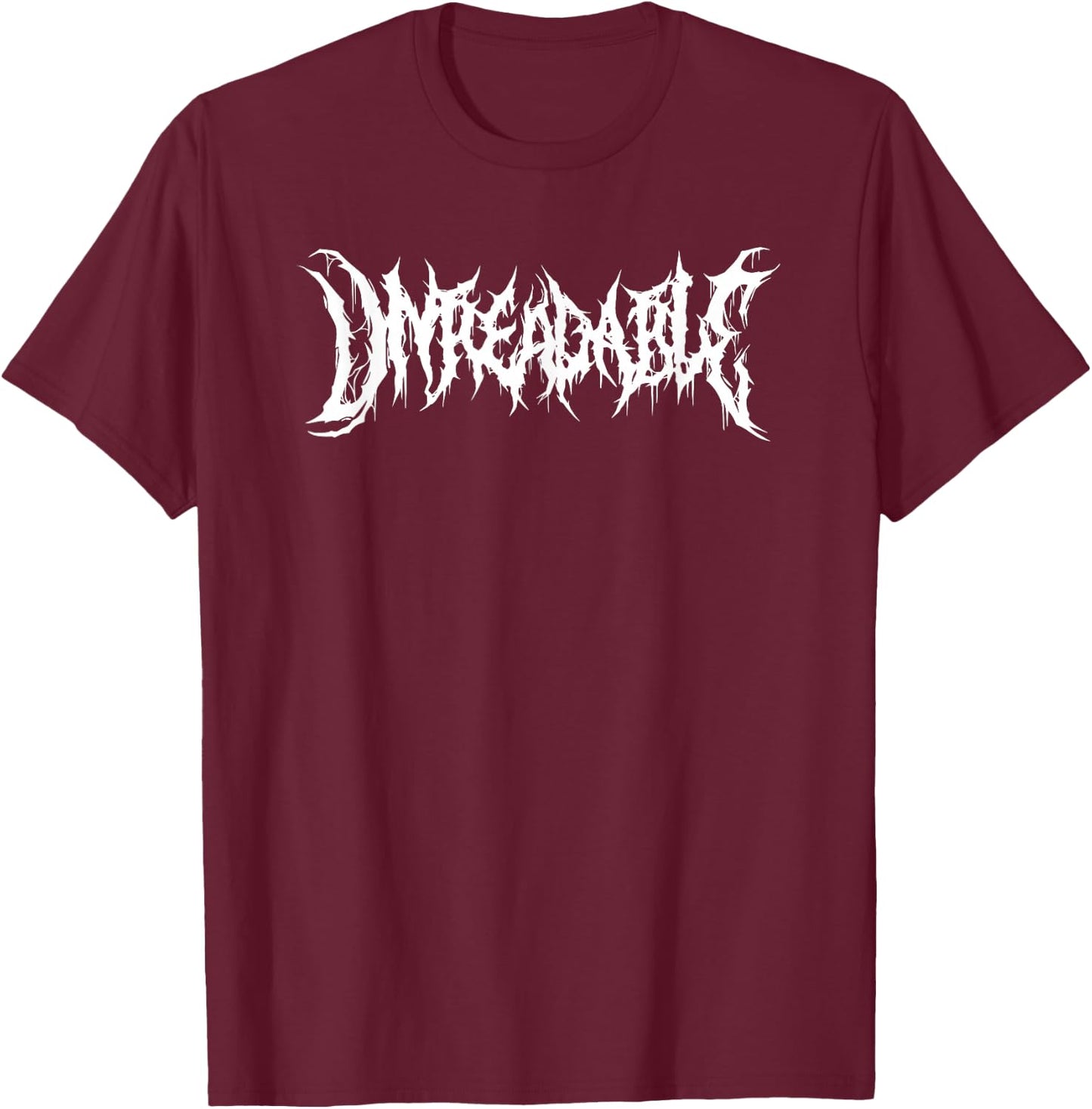 Unreadable. Death Metal, Extreme Black Metal Band Funny Rock T-Shirt - T-Shirt | Maroon