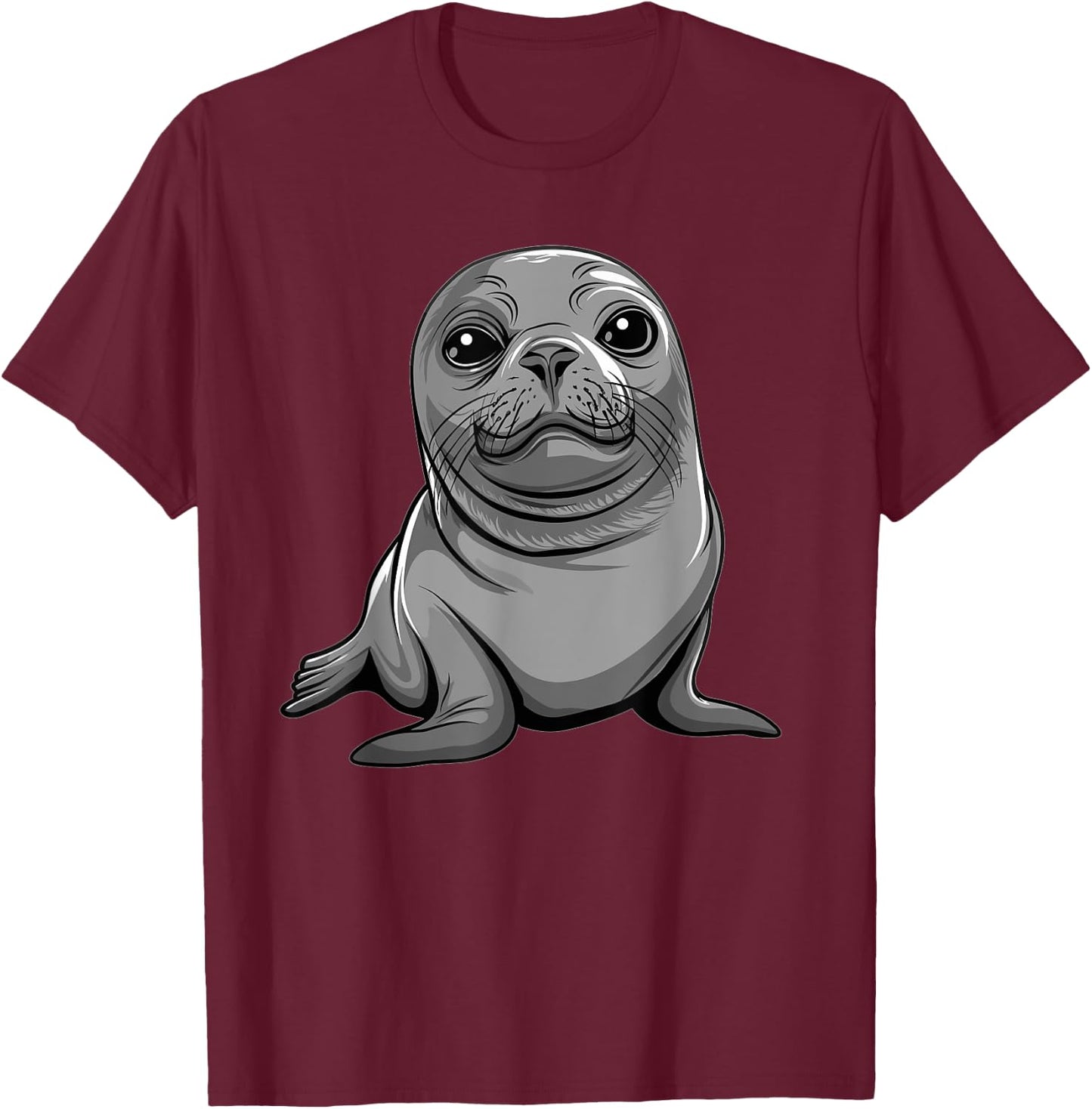 Cute Seal I Kids Seal T-Shirt - T-Shirt | Maroon