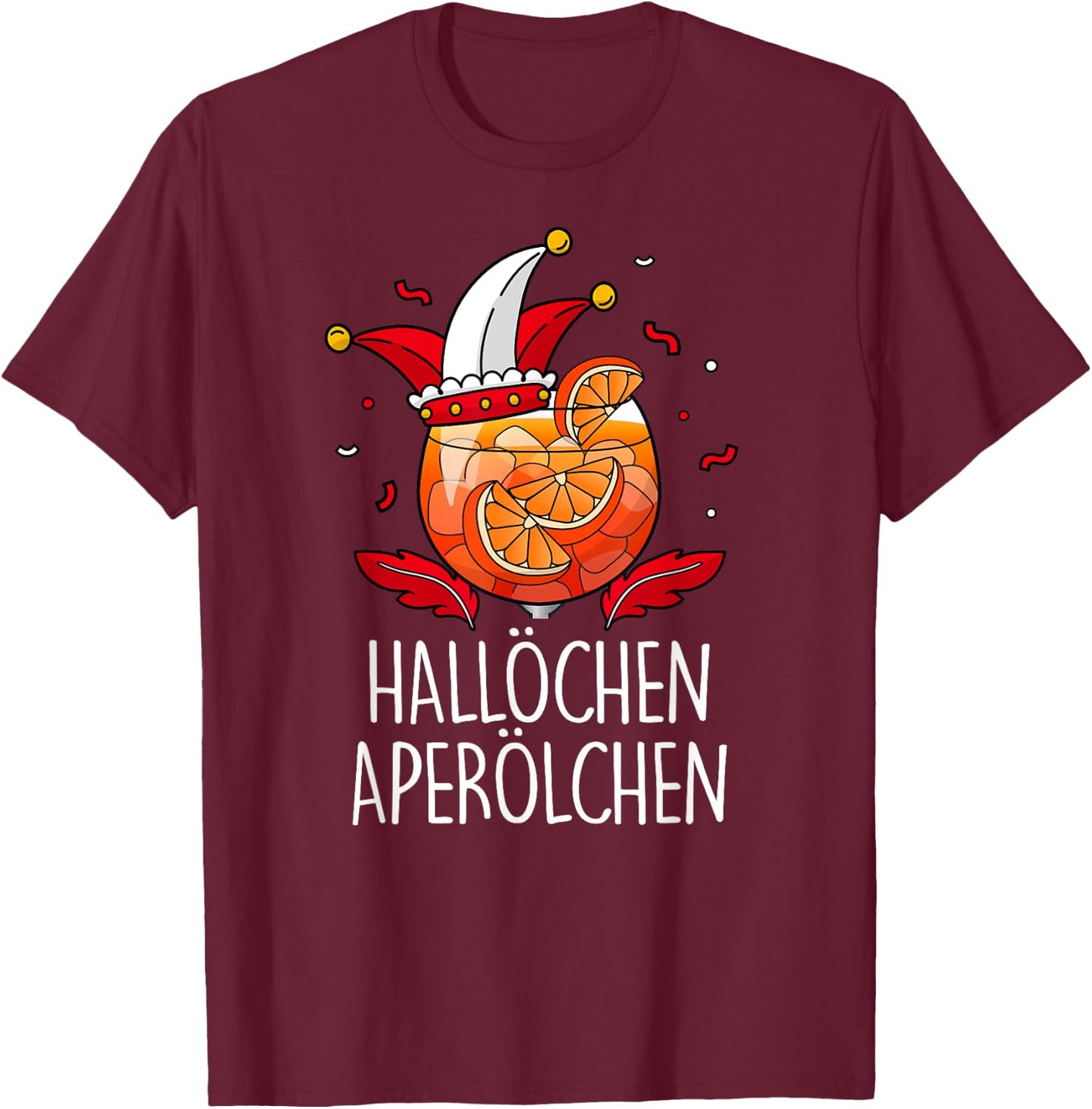 HALLÖCHEN APERÖLCHEN X Köln Carnival Fancy Dress Spray Costume , black T-Shirt - T-Shirt | Maroon