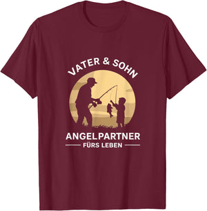 Vater & Sohn Angelpartner fürs Leben T-Shirt - T-Shirt | Maroon