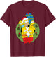 The Simpsons Holiday Family Christmas Wreath , Black, S T-Shirt - T-Shirt | Maroon