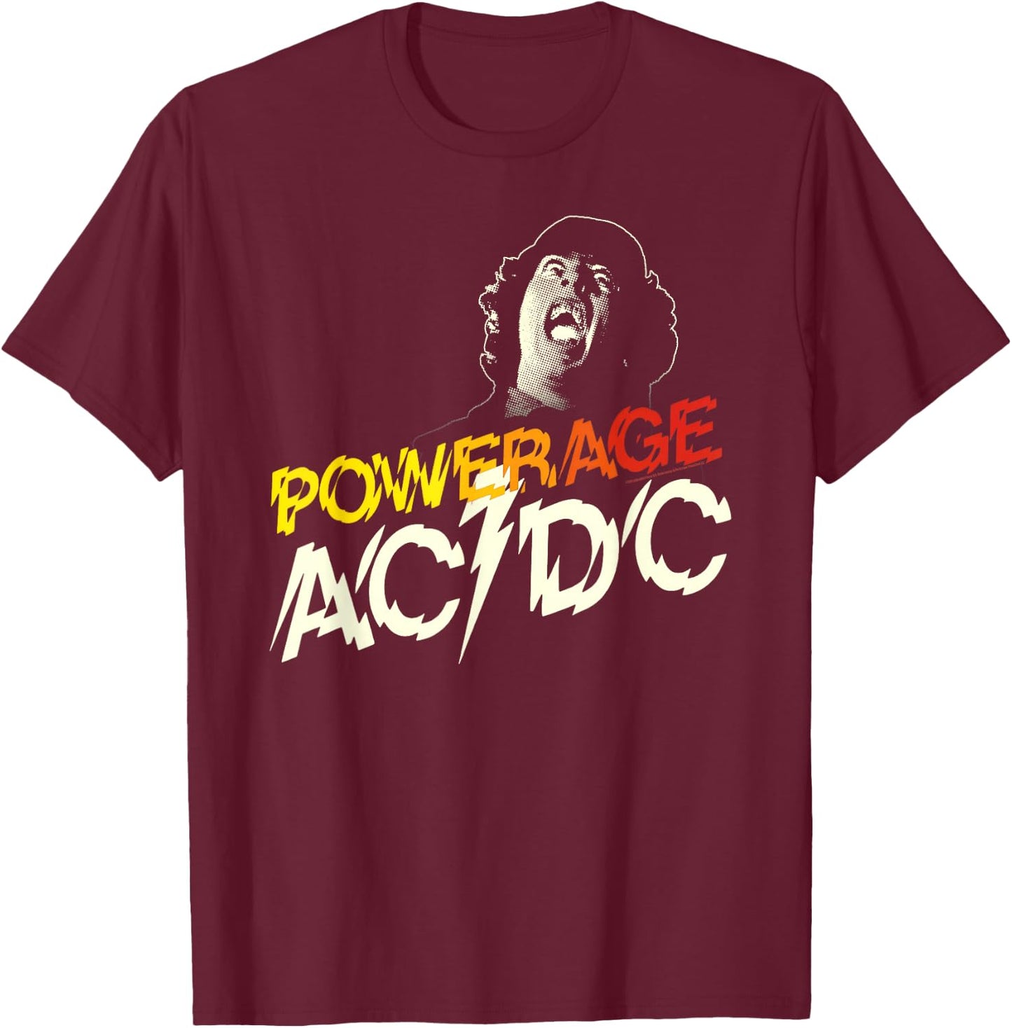AC/DC Powerage Angus T-Shirt - T-Shirt | Maroon
