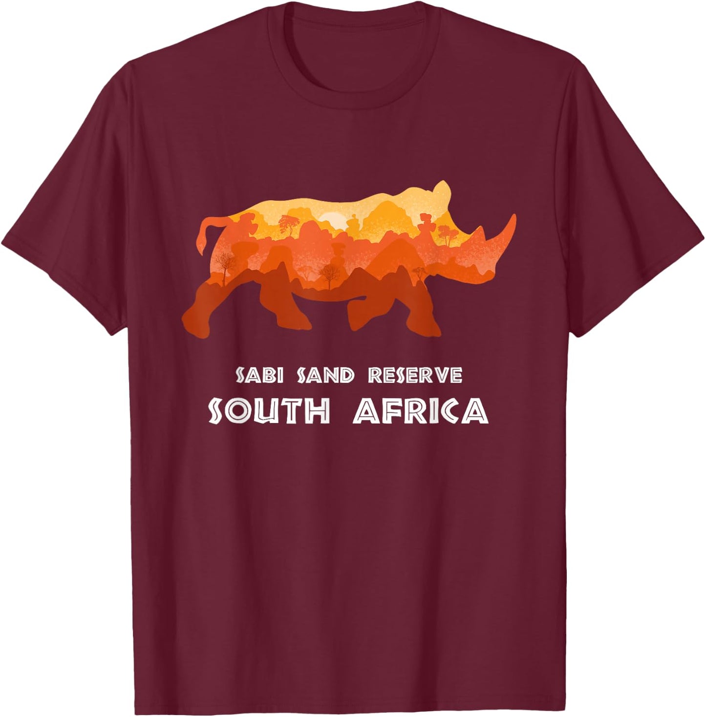 Sabi Sand Reserve, South Africa Safari National Park Game T-Shirt - T-Shirt | Maroon