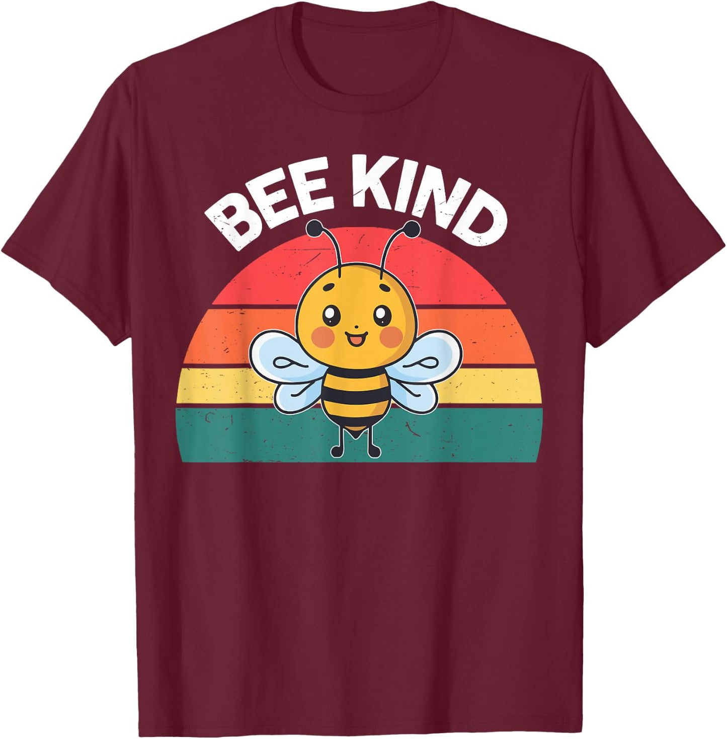 Cute Bee Kind Shirt Kids Boys Girls Women Youth Toddler Bee T-Shirt - T-Shirt | Maroon