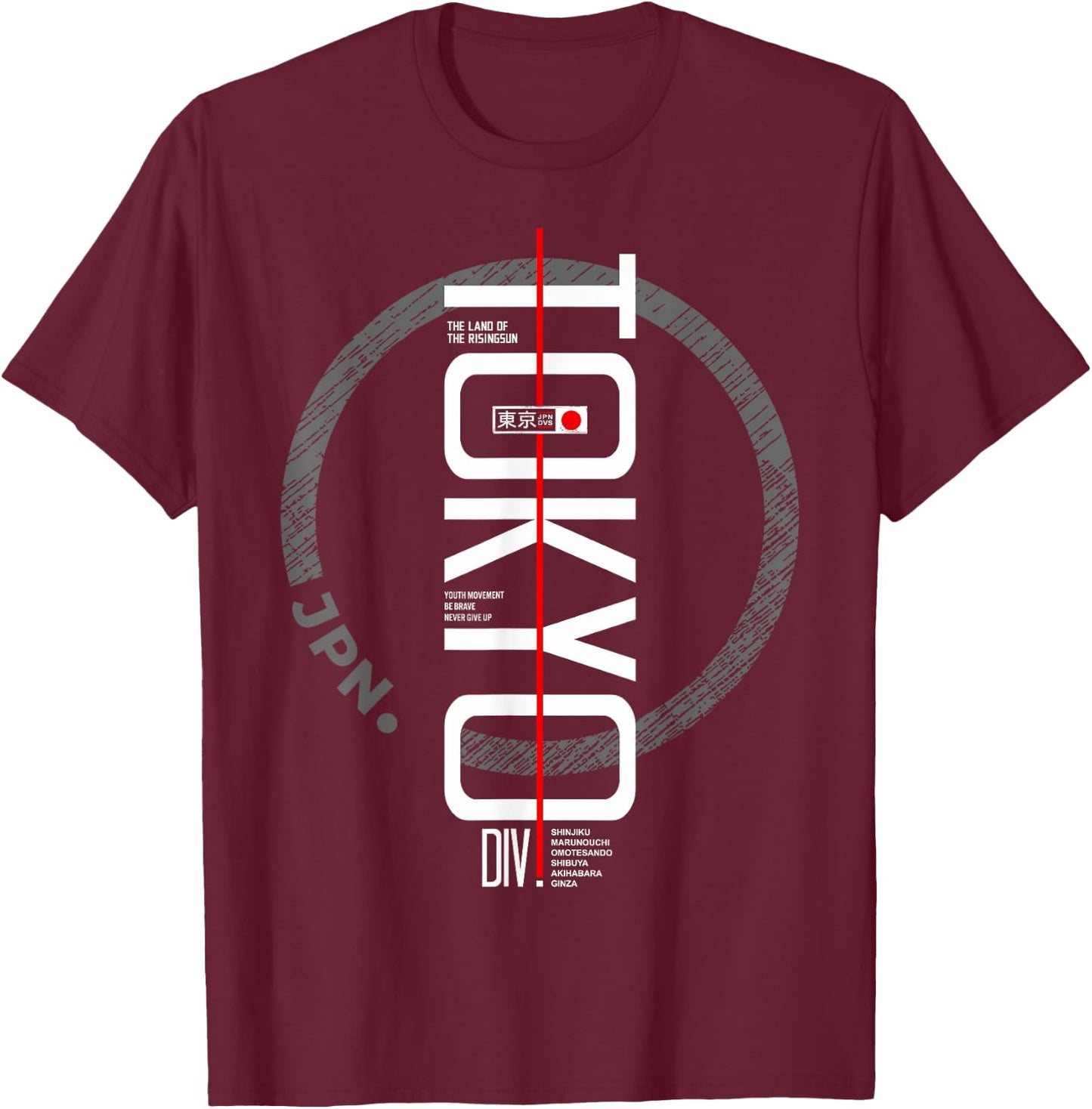Tokyo DIV , black T-Shirt - T-Shirt | Maroon