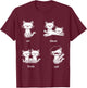 Un Deux Trois Cat T-Shirt - T-Shirt | Maroon