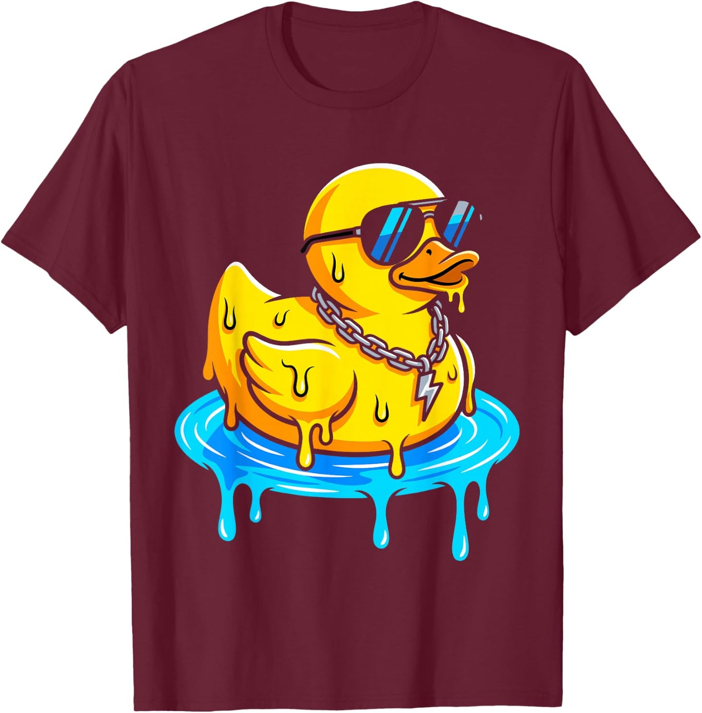 Drip Rubber Duck Streetwear Cool Duck T-Shirt - T-Shirt | Maroon