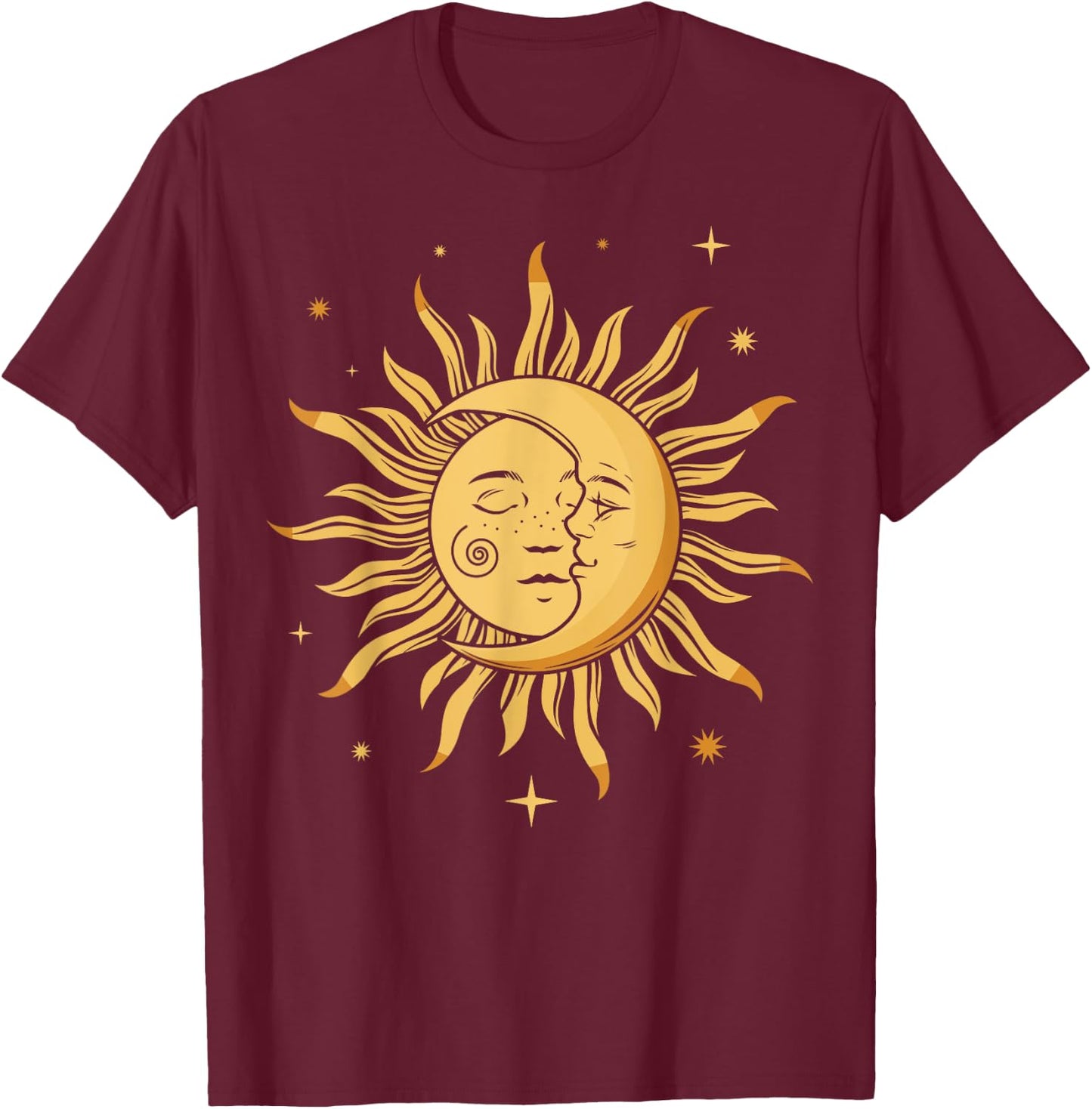 Astronomie Retro Sterne Sonne Mond Planeten Astrophile T-Shirt - T-Shirt | Maroon