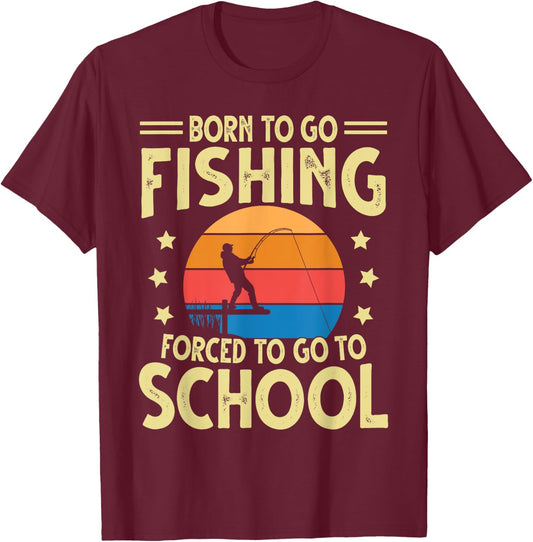 Fishing Women Kids Bass Fishing Fisherman Fish T-Shirt - T-Shirt | Maroon