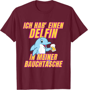 Delfin in meiner Bauchtasche Party Outfit Sommer Mallorca T-Shirt - T-Shirt | Maroon