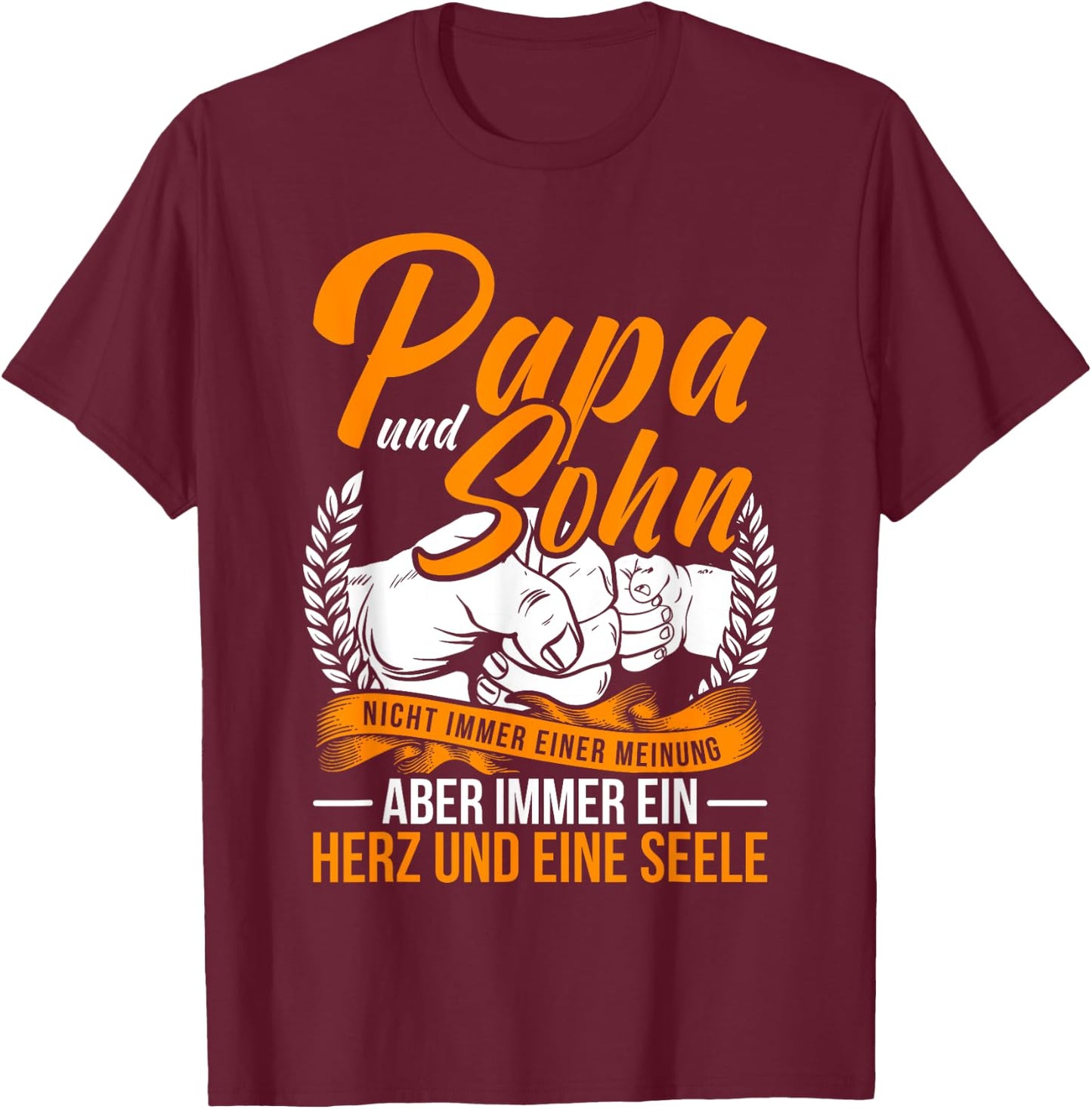 Papa und Sohn Vater Sohn Partner Look Spruch Vatertag T-Shirt - T-Shirt | Maroon