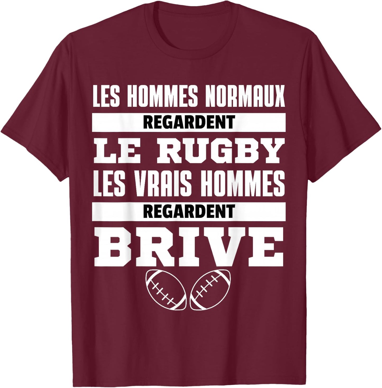 Supporter Rugby Brive Gift Humour T-Shirt - T-Shirt | Maroon