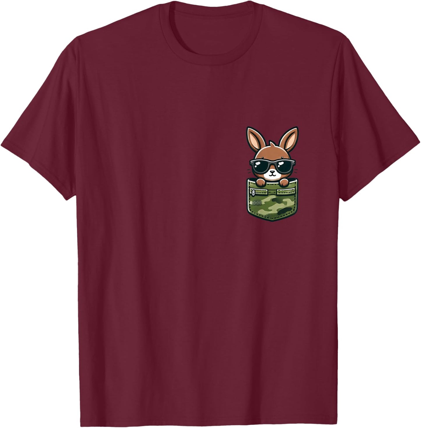 Easter Bunny Rabbit Sunglasses Pocket Boys Kids T-Shirt - T-Shirt | Maroon