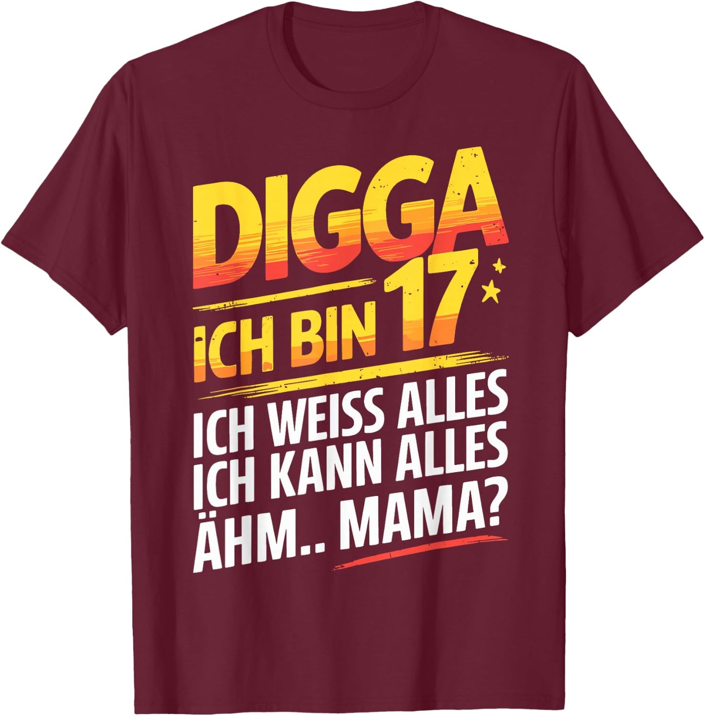 17th Birthday Boy Girl 17 Years 2008 Funny Gift , black T-Shirt - T-Shirt | Maroon