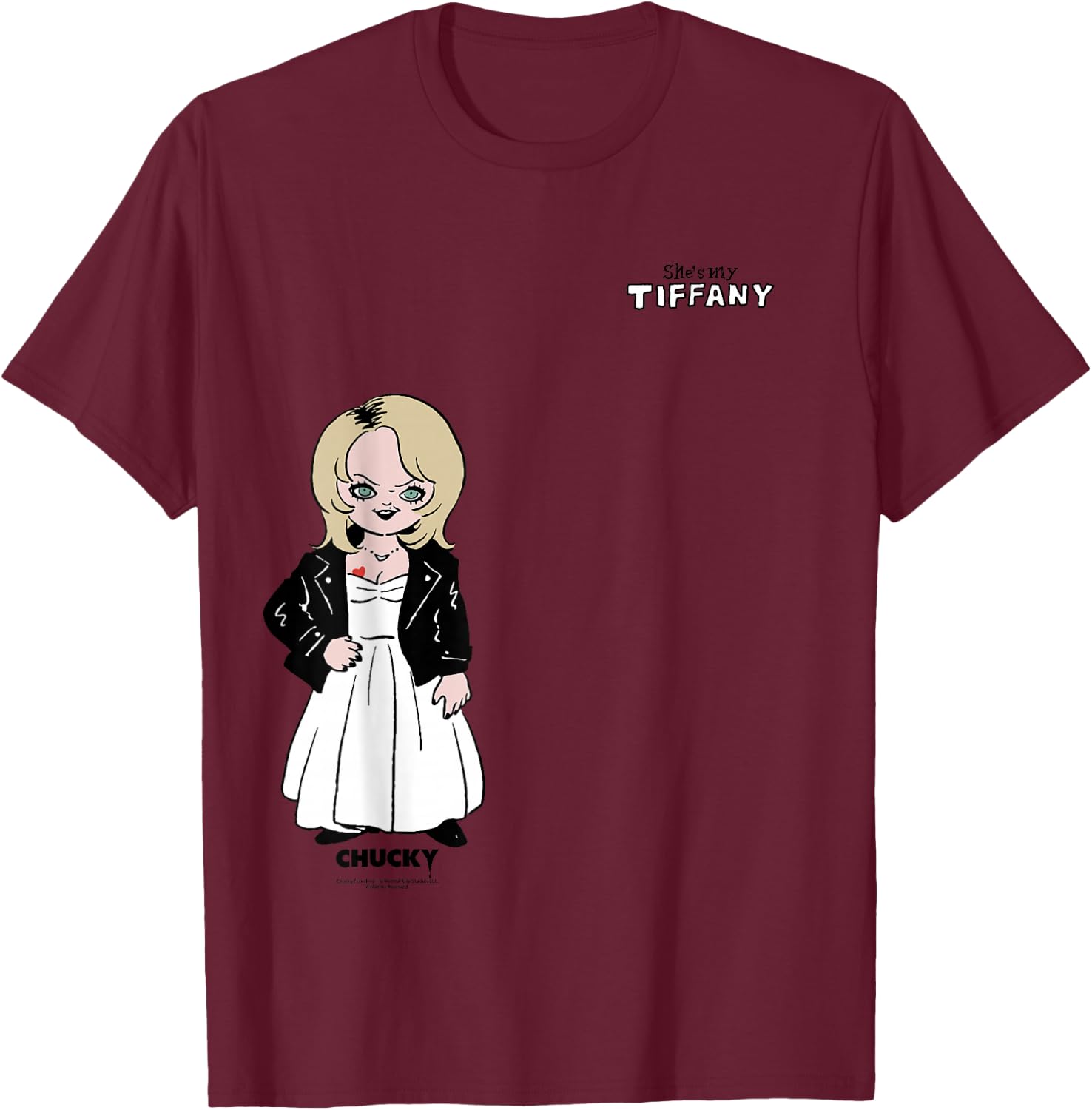 Chucky She's My Tiffany Couple T-Shirt - T-Shirt | Maroon