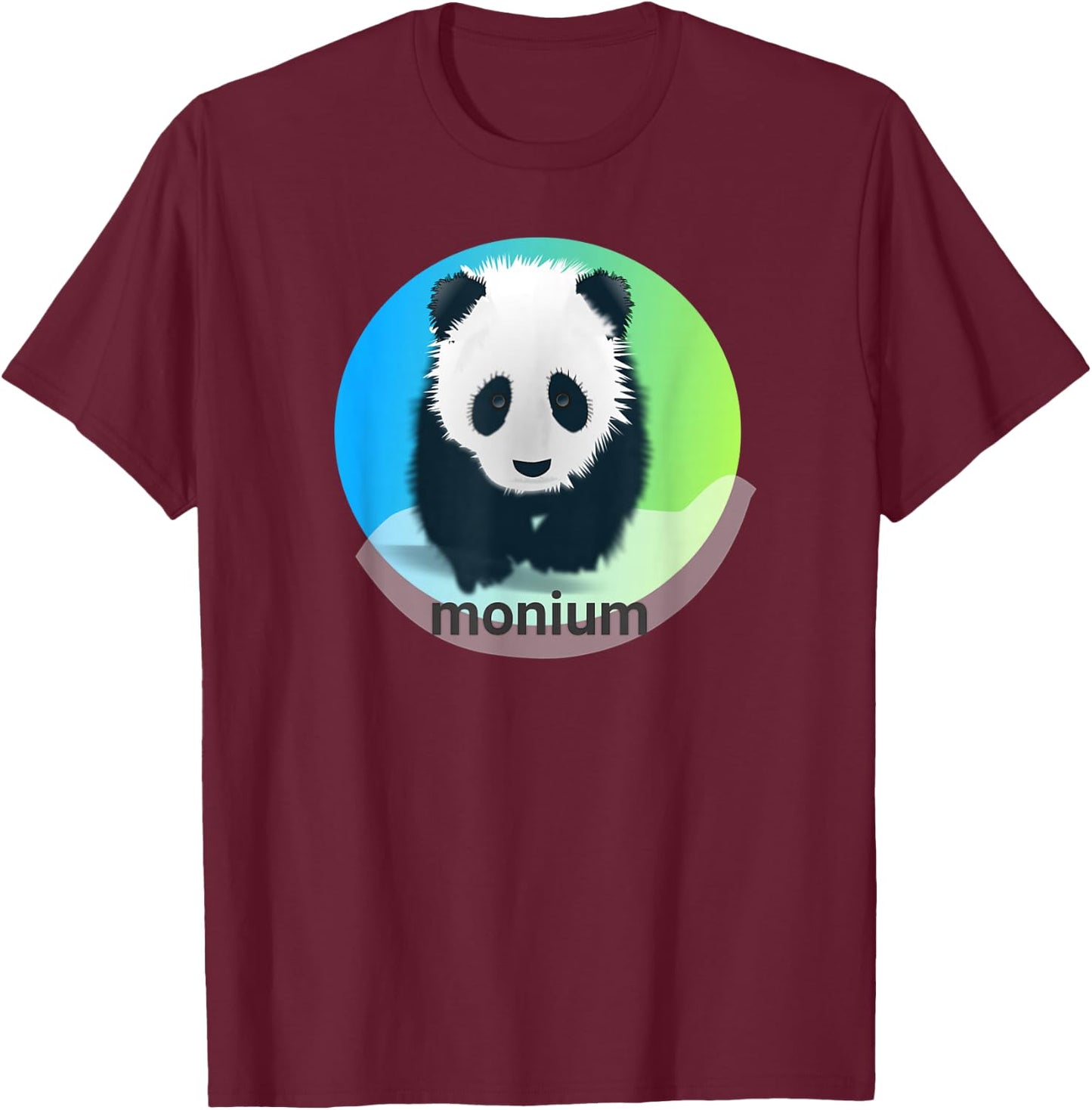 Funny Panda Monium is Pandemonium T-Shirt - T-Shirt | Maroon
