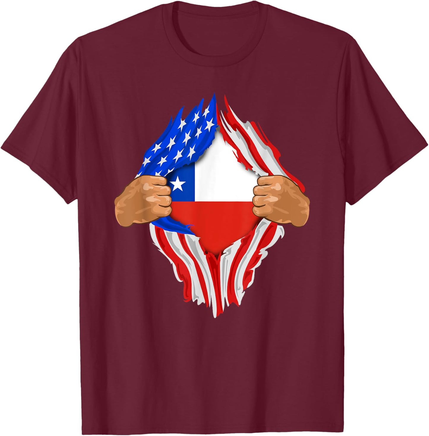 Chilean Blood Inside Me | Chile Flag Gift T-Shirt - T-Shirt | Maroon