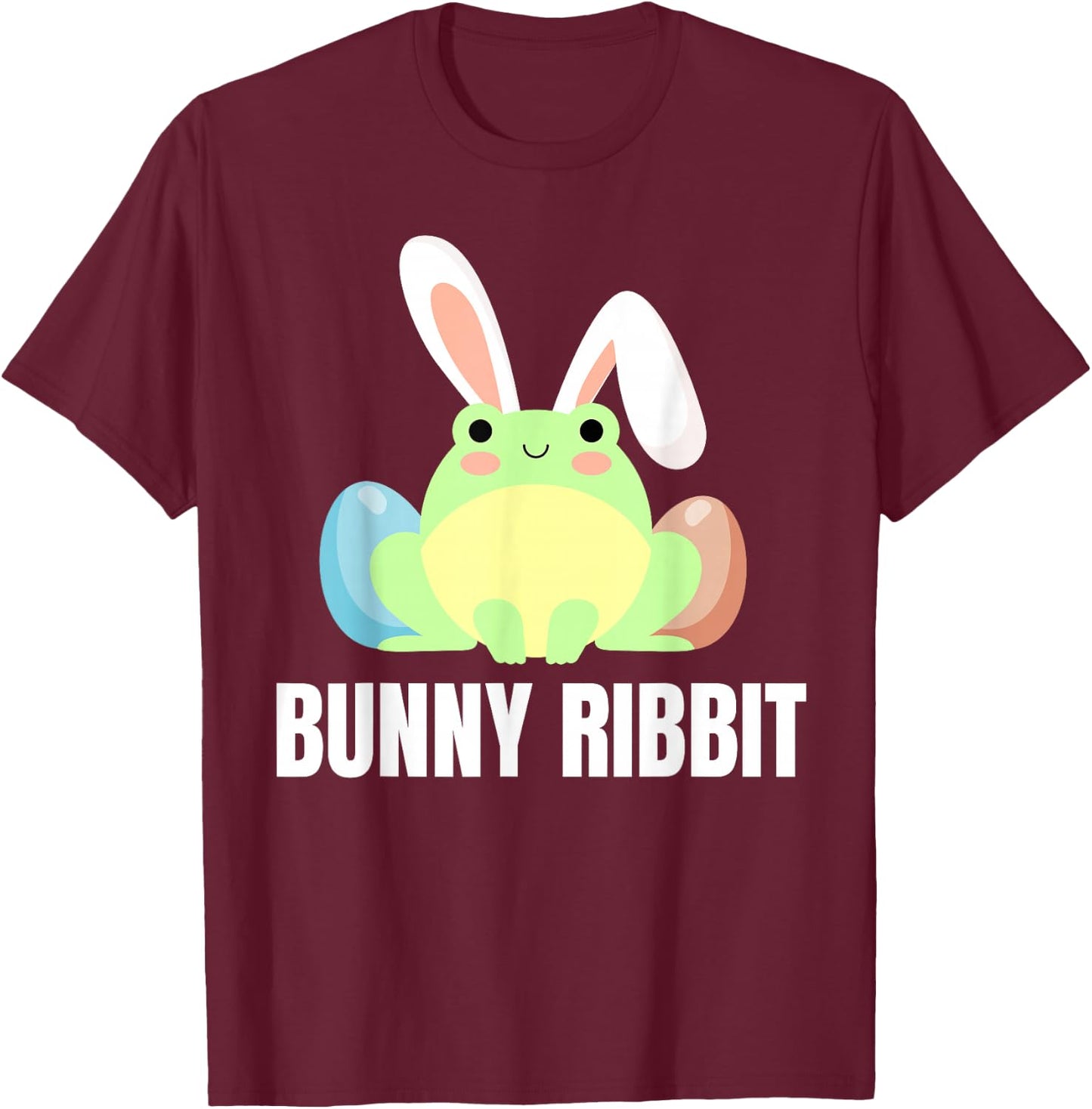 Easter Frog Lover Bunny Ribbit Design For Amphibian T-Shirt - T-Shirt | Maroon
