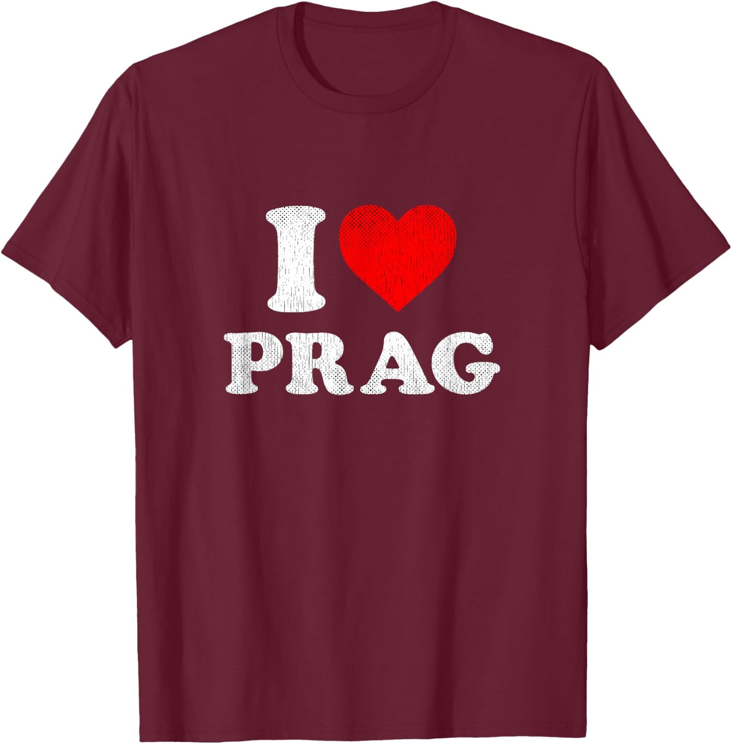 Prag Souvenir I Love Prague T-Shirt - T-Shirt | Maroon