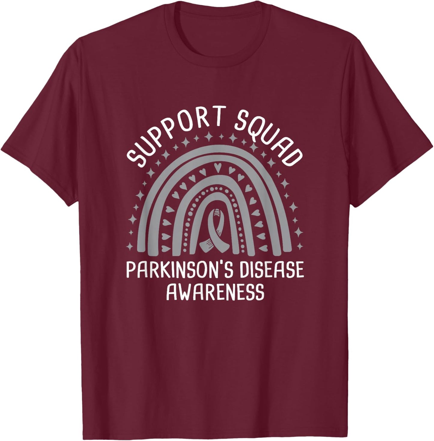Support Squad Parkinson’s Disease Awareness T-Shirt - T-Shirt | Maroon